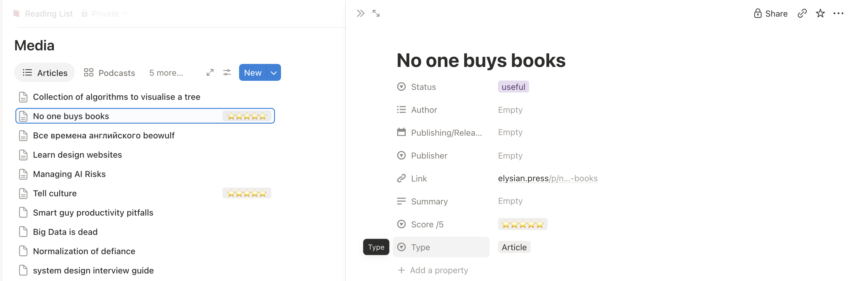 sidebar and tooltip